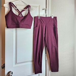 Freely Sports Bra & Leggings Set - Maroon